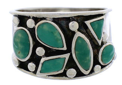 Southwestern Sterling Silver Turquoise Jewelry Ring Size 6 TX28340
