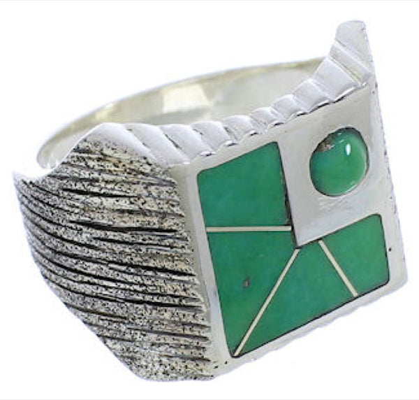 Southwest Turquoise And Sterling Silver Ring Size 11-1/2 UX33183