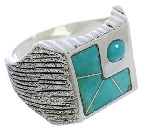 Turquoise And Sterling Silver Southwestern Ring Size 11-3/4 UX33186