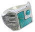 Turquoise And Sterling Silver Southwestern Ring Size 11-3/4 UX33186