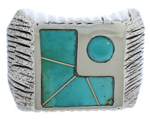Turquoise And Sterling Silver Southwestern Ring Size 11-3/4 UX33186