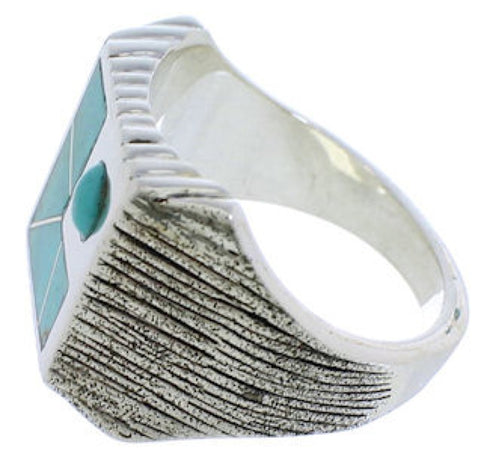 Turquoise And Sterling Silver Southwestern Ring Size 11-3/4 UX33186