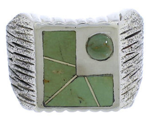 Turquoise And Sterling Silver Southwestern Ring Size 8-1/2 UX33199
