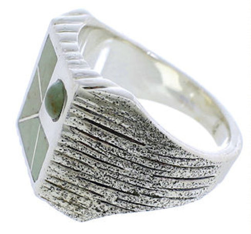 Turquoise And Sterling Silver Southwestern Ring Size 8-1/2 UX33199