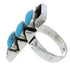 Southwestern Sterling Silver And Turquoise Ring Size 5 UX33243