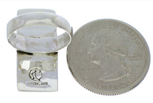 Southwestern Sterling Silver And Turquoise Ring Size 5 UX33243