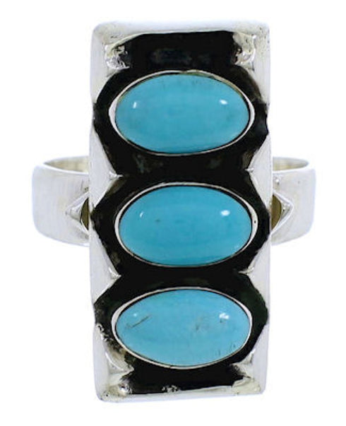 Turquoise And Sterling Silver Southwest Ring Size 8-1/4 UX33245