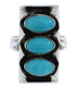 Southwestern Silver And Turquoise Ring Size 7-3/4 UX33249