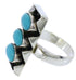 Southwestern Silver And Turquoise Ring Size 7-3/4 UX33249