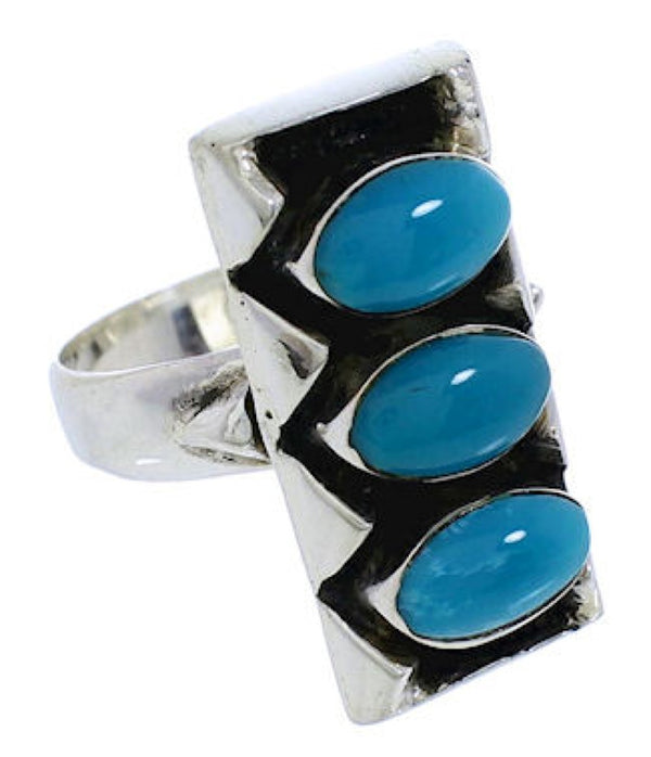 Turquoise Sterling Silver Southwestern Ring Size 7-1/2 UX33262