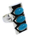Genuine Sterling Silver Turquoise Ring Size 5-1/4 UX33252