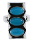 Southwestern Silver And Turquoise Ring Size 6-1/2 UX33256