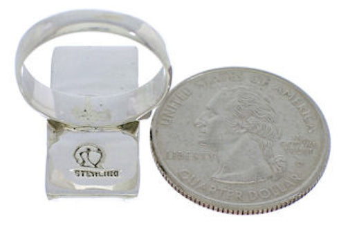 Southwestern Genuine Sterling Silver And Turquoise Ring Size 5 UX33279