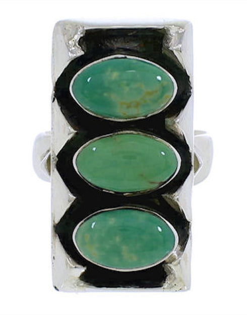 Silver And Turquoise Southwestern Ring Size 4-3/4 UX33283