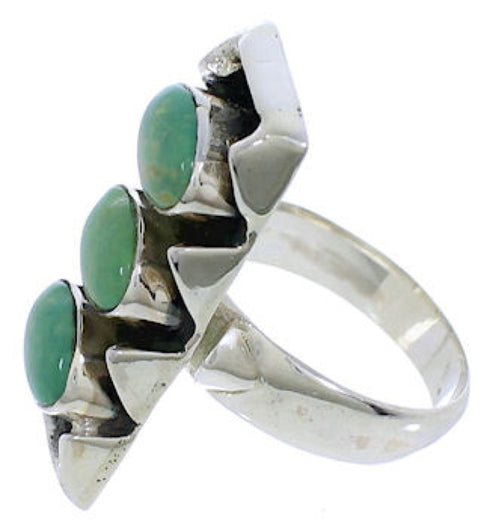 Southwest Sterling Silver And Turquoise Ring Size 6-3/4 UX33286