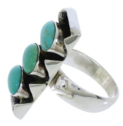 Southwest Genuine Sterling Silver Turquoise Ring Size 5-1/2 UX33294