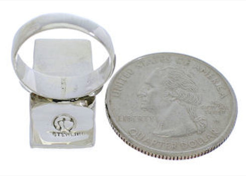 Southwest Genuine Sterling Silver Turquoise Ring Size 5-1/2 UX33294