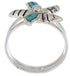 Turquoise Southwestern Silver Flower Ring Size 8-3/4 FX22205