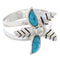 Turquoise Sterling Silver Flower Ring Size 8-1/4 FX22212