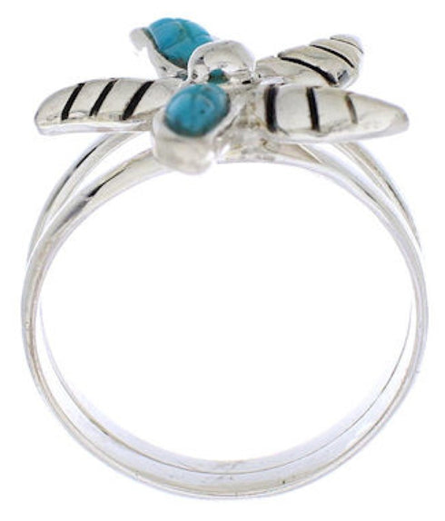Turquoise Sterling Silver Flower Ring Size 8-1/4 FX22212