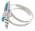 Turquoise Inlay Flower Genuine Silver Ring Size 5-1/4 FX22567