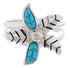 Southwest Turquoise Flower Silver Ring Size 5-3/4 FX22228