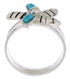 Southwest Turquoise Flower Silver Ring Size 5-3/4 FX22228