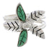 Silver Southwest Turquoise Flower Ring Size 5-3/4 FX22256