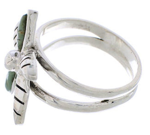 Turquoise Jewelry Sterling Silver Flower Ring Size 7 FX22287