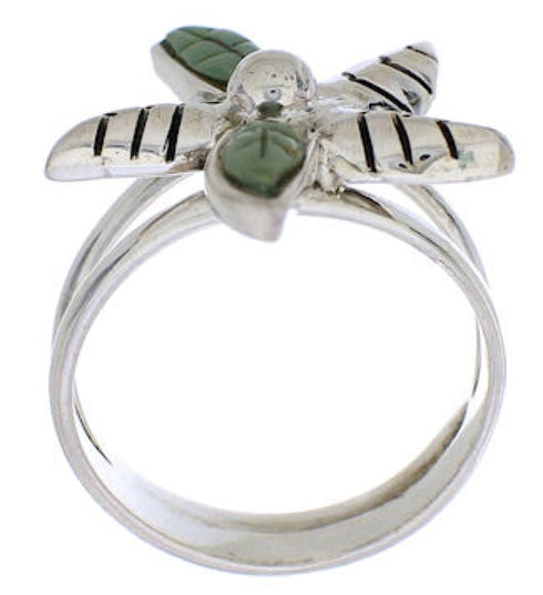 Turquoise Jewelry Sterling Silver Flower Ring Size 7 FX22287