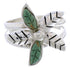 Flower Sterling Silver Turquoise Jewelry Ring Size 8-1/2 FX22292