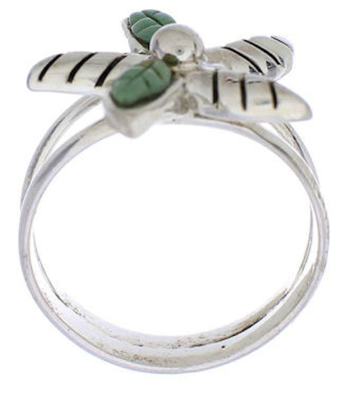 Turquoise Flower Sterling Silver Jewelry Ring Size 6-3/4 FX22291