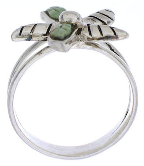 Silver Jewelry Turquoise Flower Ring Size 5-1/2 FX22297