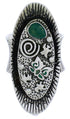 Silver Bear Turquoise Butterfly Jewelry Ring Size 7-3/4 PX41287