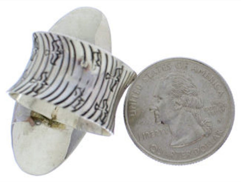 Silver Bear Turquoise Butterfly Jewelry Ring Size 7-3/4 PX41287