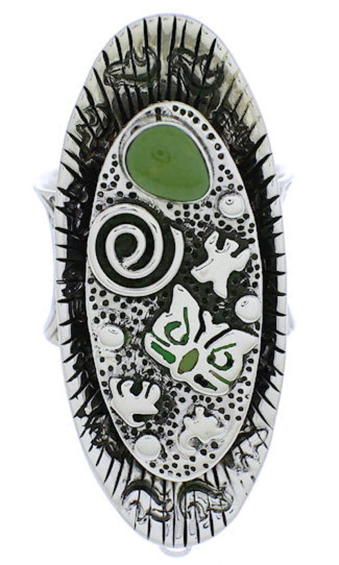 Bear Butterfly Sterling Silver Turquoise Ring Size 7-1/2 PX41290