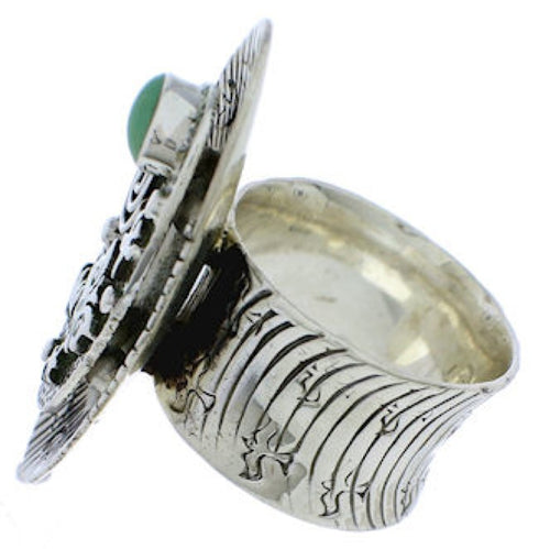 Authentic Silver Turquoise Bear Butterfly Ring Size 9-1/4 PX41296