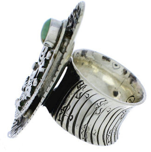 Butterfly Bear Turquoise Southwest Silver Ring Size 5 PX41298