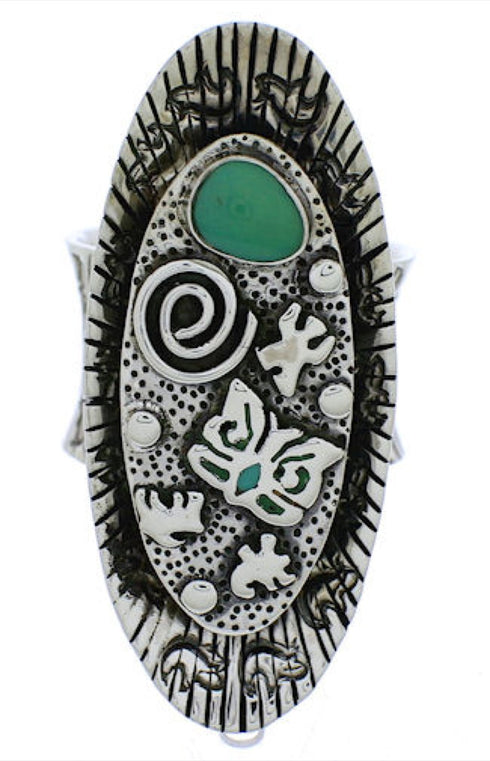 Southwestern Turquoise Jewelry Bear Butterfly Ring Size 5 PX41324