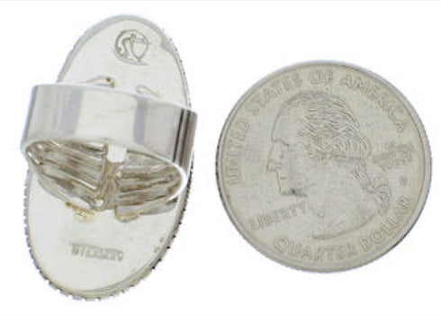 Southwestern Turquoise Genuine Sterling Silver Ring Size 7-3/4 PX41417