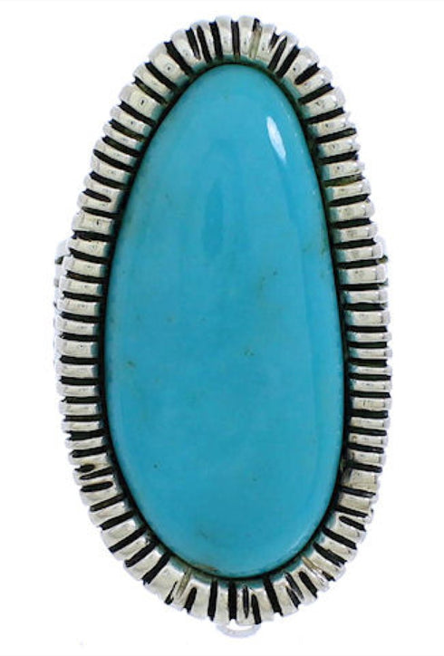 Southwestern Turquoise Jewelry Sterling Silver Ring Size 5-1/4 PX41443