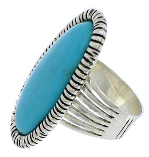 Southwestern Turquoise Jewelry Sterling Silver Ring Size 5-1/4 PX41443