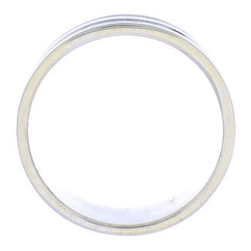 Sterling Silver And Onyx Inlay Ring Band Size 4-3/4 UX35492