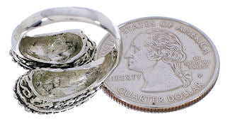 Turquoise And Sterling Silver Adjustable Ring Size 5,6,7 UX35731