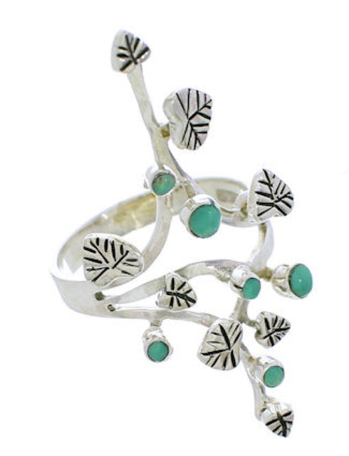 Sterling Silver And Turquoise Southwestern Ring Size 8-1/2 EX22590