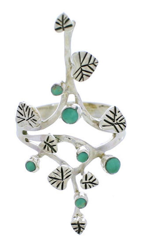 Sterling Silver And Turquoise Southwestern Ring Size 8-1/2 EX22590