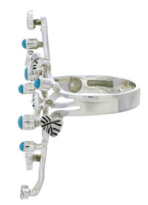 Sterling Silver Southwestern Jewelry Turquoise Ring Size 7-1/2 EX22723