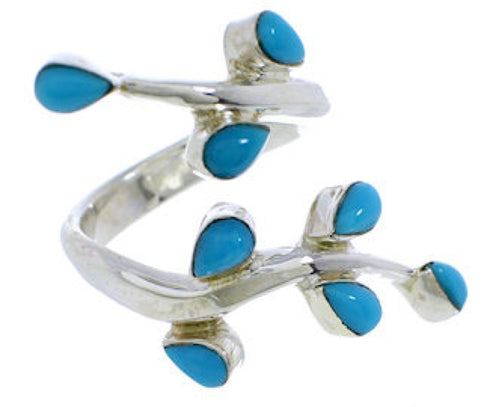 Genuine Sterling Silver Turquoise Southwestern Ring Size 4-3/4 EX22838