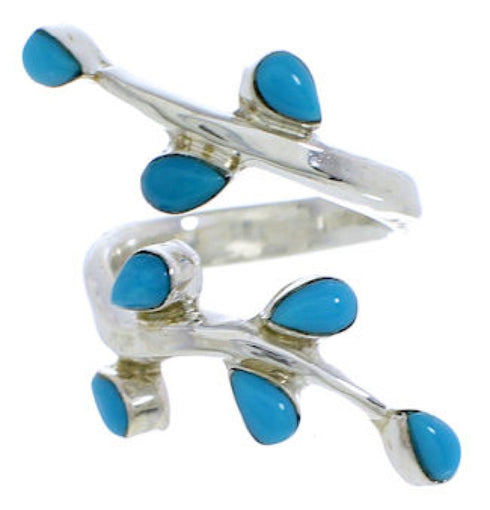 Genuine Sterling Silver Turquoise Southwestern Ring Size 4-3/4 EX22838