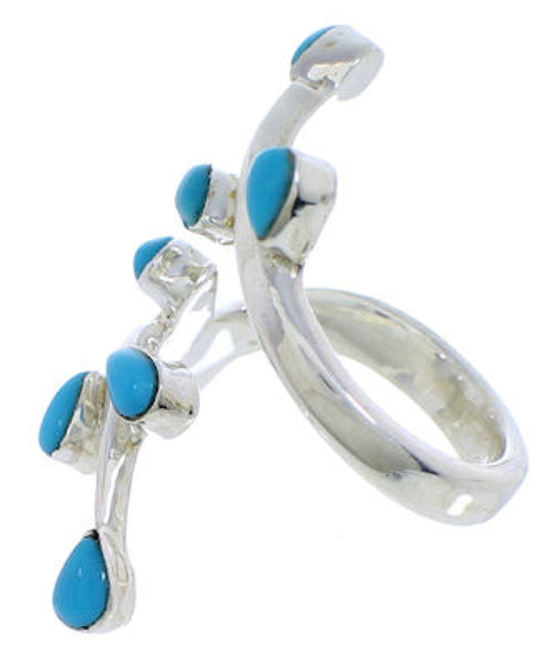 Authentic Sterling Silver Turquoise Southwestern Ring Size 6-3/4 QX87465